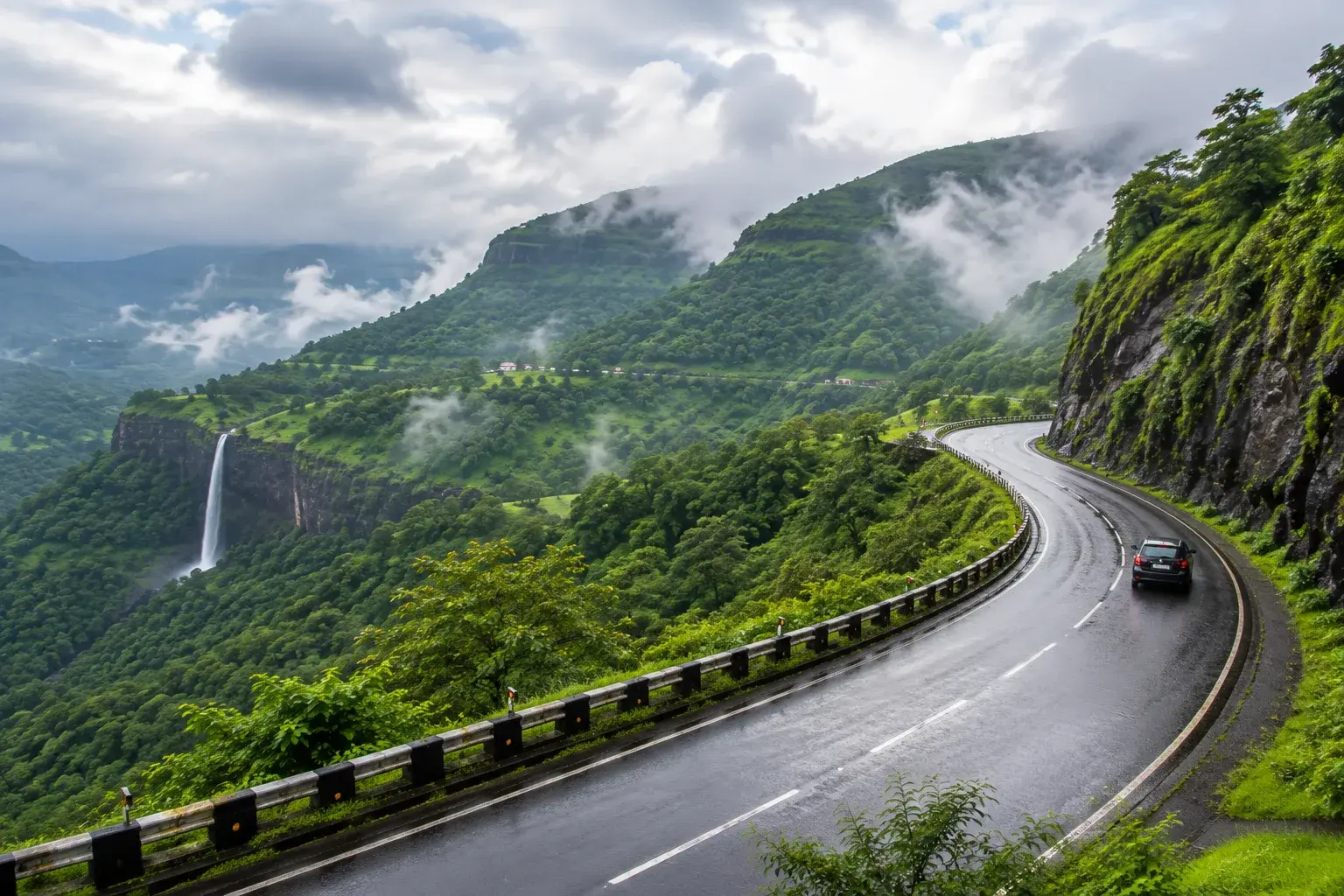 Mumbai to Igatpuri scenic monsoon cab trip with RadhaRide Travels